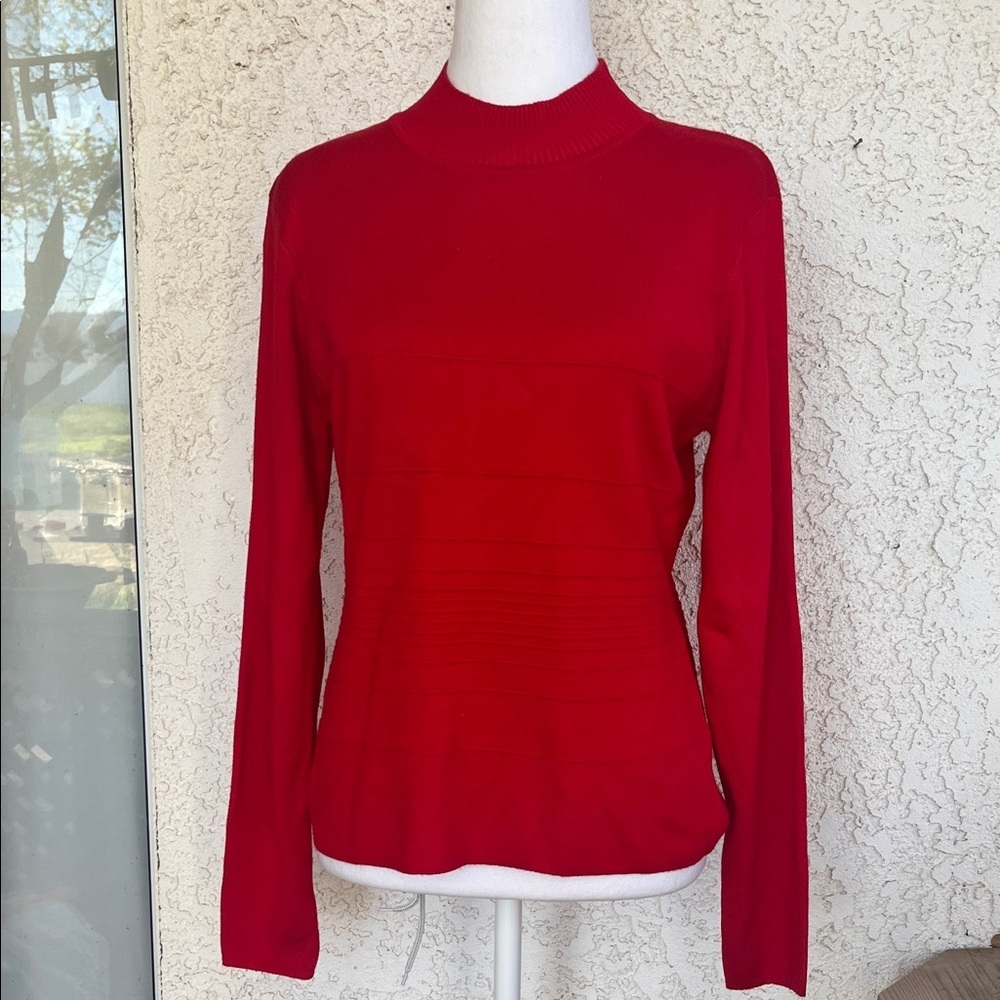 Almost Famous Red Mock Neck Long-Sleeve Top size XL